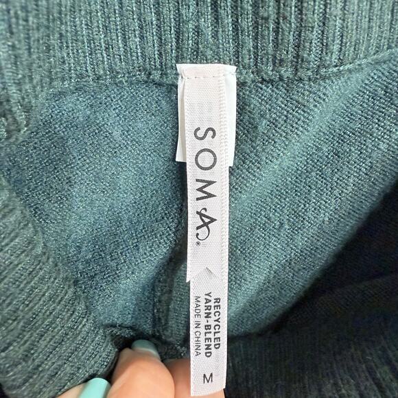 Soma Green Knit Jogger Lounge Pull On Pants Sz M - Picture 6 of 13